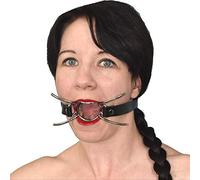 Fetish Faux Leather Spider Mouth Gag with Metal Ring & Spikes - Lockable for Intense Bondage & BDSM Sessions for a Wide Open Mouth