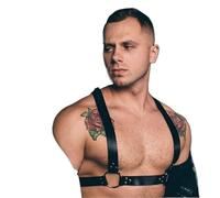 Fetish Men BDSM Chest Harness Belts Gothic Leather Gay Clothes Sexual Body Bondage Harness Straps Male Sexy Lingerie(Style 6)