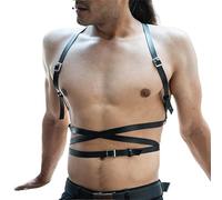 Fetish Men BDSM Chest Harness Belts Gothic Leather Gay Clothes Sexual Body Bondage Harness Straps Male Sexy Lingerie(Style 11)