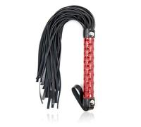 Fetish Pu Leather Whip Flogger Erotic Games for Adult Handle Spanking Paddle Knout Flirt BDSM Adult Game Erotic Sex Toys for Couples Black One Size