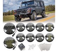 FetonAuto Complete Led Light Upgrade Kit for Land Rover Defender 1990-2016, Front Indicator Lamps Rear Fog Lights, Reverse, Display and Tail Light, 10 Pieces (smoked lens)…