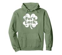 Fet's Luck Funny St. Patricks Day Clover Sarcastic Green Pullover Hoodie