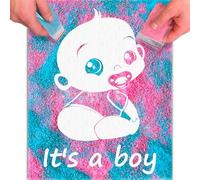 FETTIPOP Gender Reveal Exposuring Art Canvas Kit (It’s a Boy), Surprise Baby Shower Pregnancy Announcement 7.9x9.8 inch.