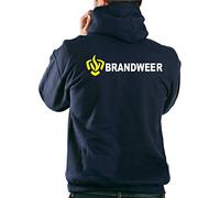 FEUER1 FIER1 Hoddy Blauw, BRANDWEER, embleem geel, doopvont wit, weerskanten - Blue - Medium