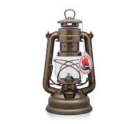 Feuerhand 276 Outdoor Hurricane Oil Lantern - German-Made Since 1893, Paraffin Lamp with Galvanized Steel, 300ml Tank, 20 Hour Burn Time, Safe for Hanging or Table Use, Kerosene Camping Light, Bronze