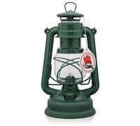 Feuerhand 276 Outdoor Hurricane Oil Lantern - German-Made Since 1893, Paraffin Lamp with Galvanized Steel, 300ml Tank, 20 Hour Burn Time, Safe for Hanging or Table Use, Kerosene Camping Light, Green