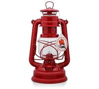 Feuerhand 276 Outdoor Hurricane Oil Lantern - German-Made Since 1893, Paraffin Lamp with Galvanized Steel, Rust-Resistant Kerosene, 300ml Tank, 20 Hour Burn, Safe Hanging or Table Use, Ruby Red