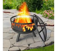 Feuerschale Feuerschutz Mesh Round Ø 61.5x43cm Black in ire Grate Base