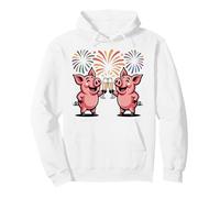 Feuerwerk Silvester Neujahr Glücks-Schwein Sekt Prosecco Top Pullover Hoodie