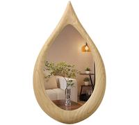 FEUFOAM Irregular Wall Mirror Vintage Asymmetrical Wall Mounted Body Mirrors Big Bathroom Mirrors for Over Sink Natural Wood Art Mirror Decorative for Bedroom Living Room Cloakroom