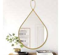 FEUFOAM Irregular Wall Mirror with Gold Metal Framed Modern Tear Drop Hanging Mirrors for Wall Decor Bedroom Living Room Bathroom Mirror Small