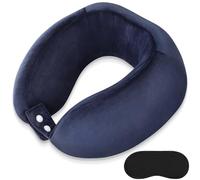 FEUFOAM Neck Travel Pillow for Airplane Portable U Shaped Neck Pillows Soft Memory Foam Pillows Suitable for Airplanes Adults Trains Bus Offices Home Dark Blue