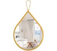 FEUFOAM Teardrop Mirror Small Wall Mirror Gold Thicken Metal Framed Modern Symmetrical Vanity Mirrors Decorative for Bedroom Living Room Bathroom