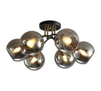 FEUOAPY Modern Creative 6 Ball Shaped Ceiling Lights, Dimmable Nordic Simple Glass Ceiling Lights for Bedroom Living Room Dining Room Corridor Foyer Bar Coffee Shop Study Room Attic(Smoky Gray)