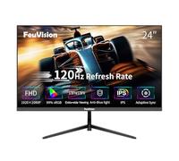 FeuVision 24inch Computer Monitor, FHD 1080p, 120Hz PC Monitor, 4ms Response Time, 3-Sided Frameless, Ultra Slim, VESA Mountable, Anti-Blue Light Design, HDMI＆VGA port (60Hz for PS5)