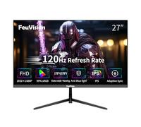 FeuVision 27inch Computer Monitor, FHD 1080p, 120Hz Office and Gaming Monitor, 4ms Response Time, 3-Sided Frameless, Ultra Slim, VESA Mountable, Anti-Blue Light Design, HDMI＆VGA Port (60Hz for PS5)