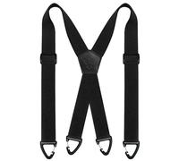 Fevaeno Mens Braces with Triangular Anti-slip Buckle Length Adjustable Elastic Suspenders for Men and Women (X Black)