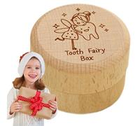 feveo Tooth Box,Wooden Baby Keepsake Box for Tooth - Storage Box Gift for Birthday Baby Shower, Fairy Gifts for Boy or Girl, Keepsake Gift