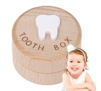 feveo Tooth Keepsake Box | Cute Carved Wooden Box for Baby Teeth | Teeth Container for Baby Shower Birthday Gift, Fairy Gifts, Keepsake Gift for Boy or Girl, Tooth Saver