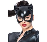 Smiffys Fever Black Cat Eyemask on Elastic, Fever Fancy Dress, Cat Dress Up Masks