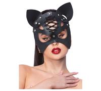 Fever Cat Faux Leather Eye Mask in Black fever Black