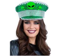 Fever Deluxe Alien Sequin Captains Hat