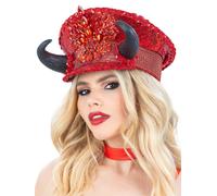 Fever Deluxe Devil Sequin Captains Hat