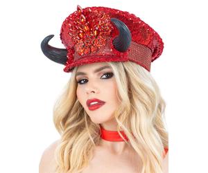 Fever Deluxe Devil Sequin Captains Hat