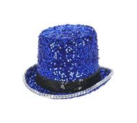 Fever Deluxe Felt & Sequin Top Hat, Blue