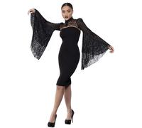 Black Gothic Sleeve Shawl Shoulder Cape With Sleeves Halloween Costume Accessory