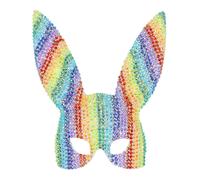Fever Deluxe Rainbow Jewel Studded Bunny Mask