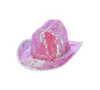 Smiffys Fever Deluxe Sequin Cowboy Hat, Iridescent Pink, Fever Accessories Fancy Dress, Western Dress Up Hats