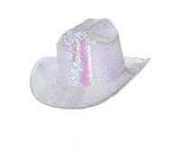 Fever Deluxe Sequin Cowboy Hat, Iridescent White