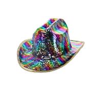Smiffys Fever Deluxe Sequin Cowboy Hat, Rainbow, Fever Accessories Fancy Dress, Western Dress Up Hats