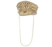 Fever Deluxe Sequin Studded Captains Hat Festival Carnival Fancy Dress