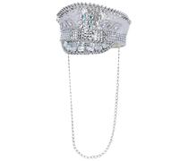 Fever Deluxe Sequin Studded Captains Hat Festival Carnival Fancy Dress