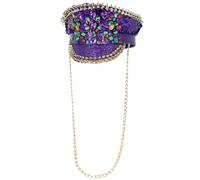 Fever Deluxe Sequin Studded Captains Hat Festival Carnival Fancy Dress