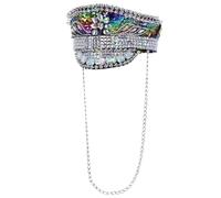 Fever Deluxe Sequin Studded Captains Hat Festival Carnival Fancy Dress