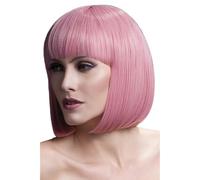Fever Elise pastel pink bob wig with fringe, heat styleable, adult women