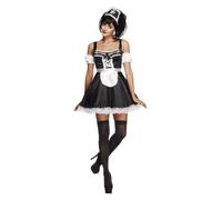 Fever Flirty French Maid Costume, Black