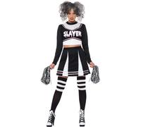 Fever Gothic Cheerleader Ladies Fancy Dress Halloween Vampire Womens Costume New