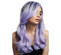 Smiffys Fever Khloe Wig, True Blend, Lilac Long Wave, Centre Parting, 56cm/22in, Fever Wigs Fancy Dress, Halloween Fancy Dress Accessories Dress Up Wigs