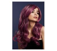 Smiffys Fever Khloe Wig, True Blend, Mauve Long Wave, Centre Parting, 56cm/22in, Fever Wigs Fancy Dress, Fever Dress Up Wigs