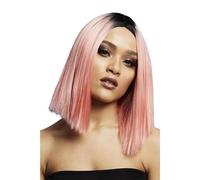 Fever Kylie coral pink ombre asymmetric bob wig for adults, heat styleable