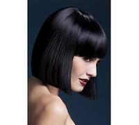 Womens Gothic Black Blunt Lola Deluxe Fancy Dress Cosplay Bob Wig