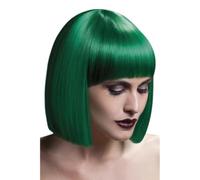 Smiffy's Wig Fever Lola – Heat-resistant, Washable, Styleable Bob, Green, One Size