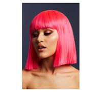 Stand out with the vibrant Fever Lola Wig in Neon Pink by Smiffys