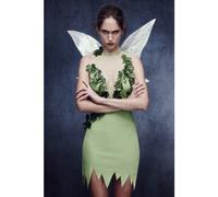Fever Adult Women's Magical Fairy Costume, Dress and Wings, Once Upon a Time, Green, M - UK Size 12-14