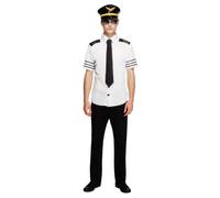 Fever Men's Mile High Pilot Costume in White | Size: Medium fever White M