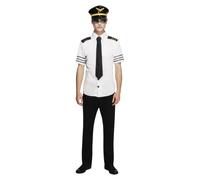 Fever Mens Mile High Pilot CostumeM White/Black BN6606